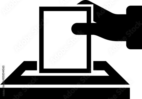 Vote icon. Voting art illustration. Ballot box on white isolated background. Election. Democracy, government, campaign, political, voter, ballot, candidate, president icons collection.