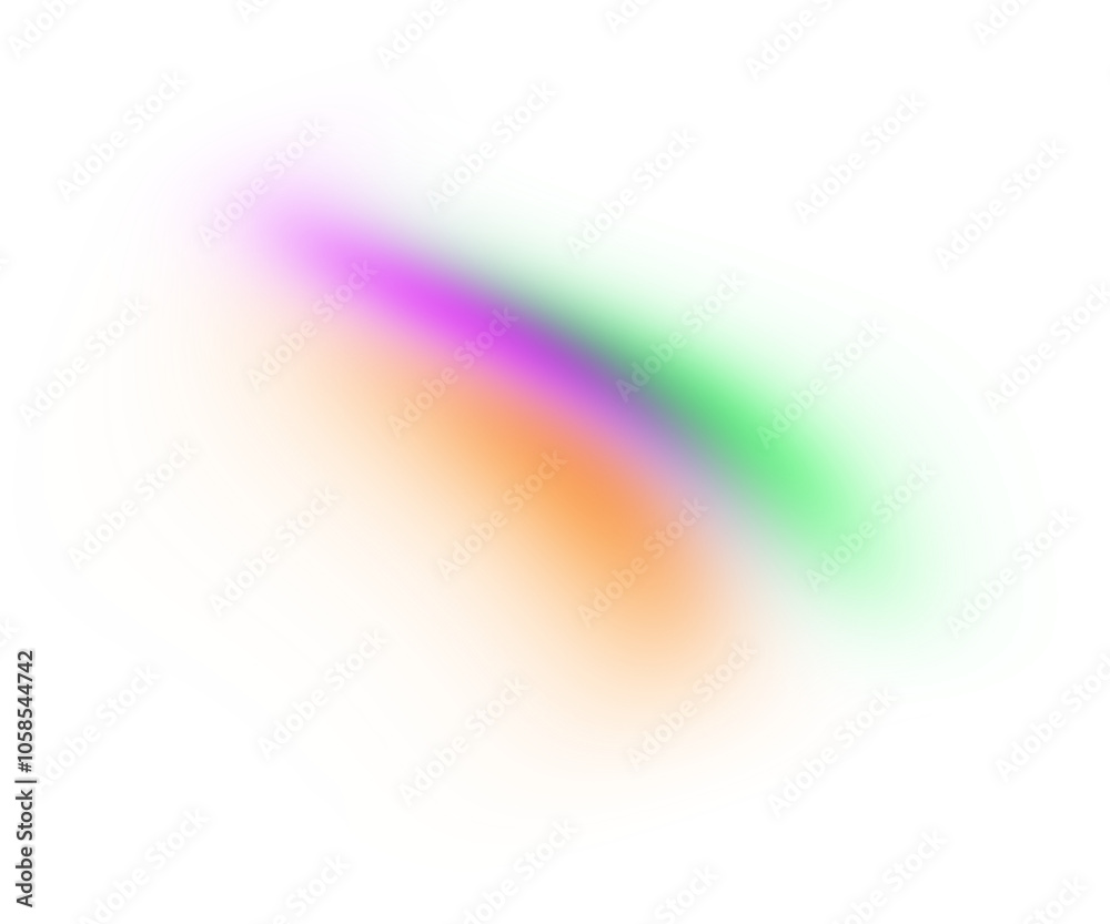 Obraz premium Modern abstract glowing gradient shape transparent background. Dynamic green yellow purple gradient design element