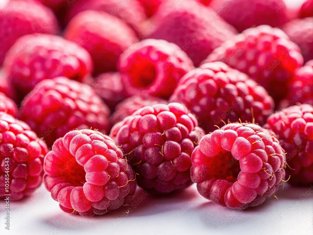 A panoramic view of vibrant raspberries, a feast for the eyes. A panoramic view of vibrant raspberries, a feast for the eyes.