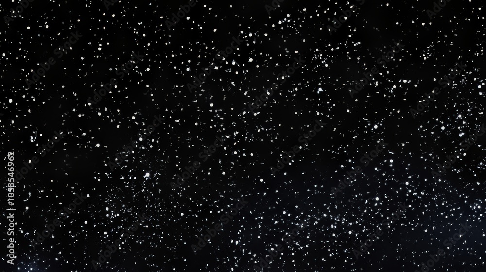 Fototapeta premium Starry Night Sky Background with Glittering White Dots on Black