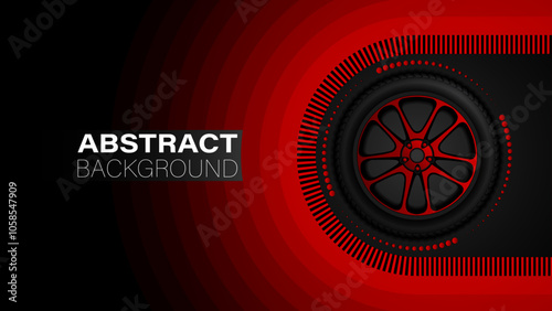 Wallpaper Mural Abstract background featuring a realistic racing car wheel with a shining chrome rim, presented as a high-quality vector illustration Torontodigital.ca