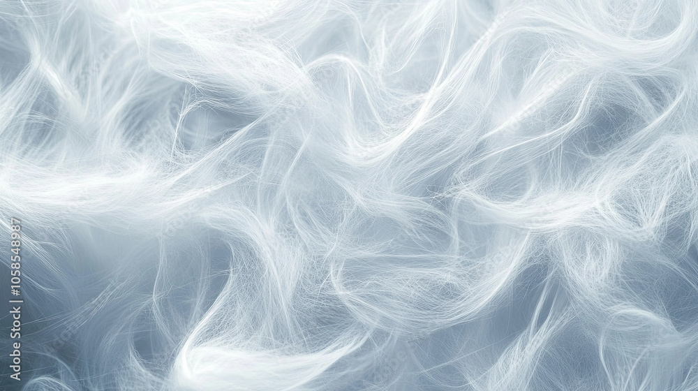 Obraz premium Wispy white texture swirling softly, creating delicate and ethereal appearance. This captures essence of lightness and tranquility, perfect for various design projects