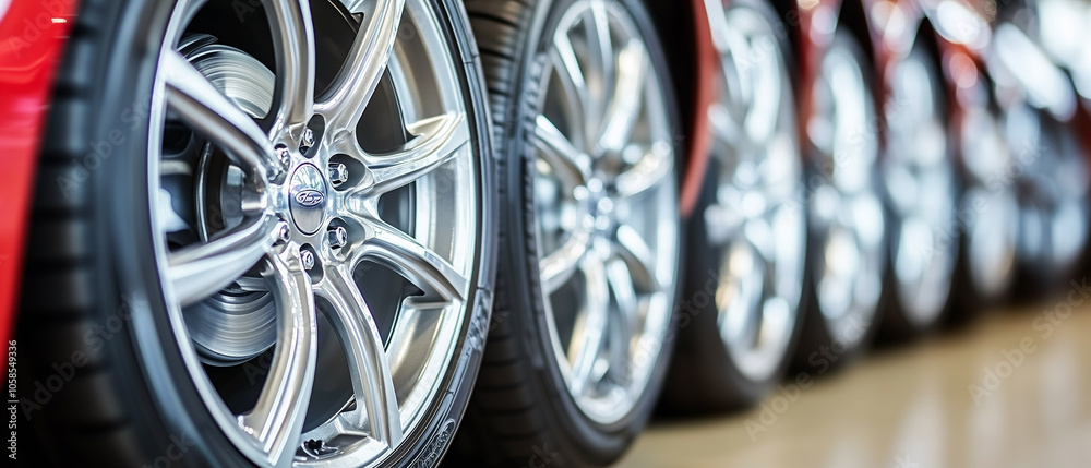 Closeup of Shiny Car Wheel.