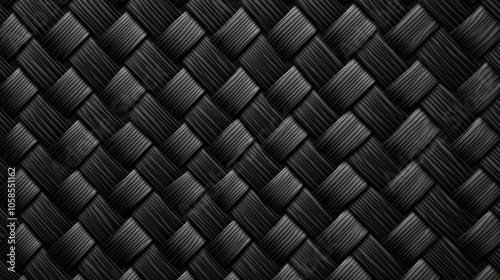 procedural deep black and metallic carbon fiber material as 4k size background.