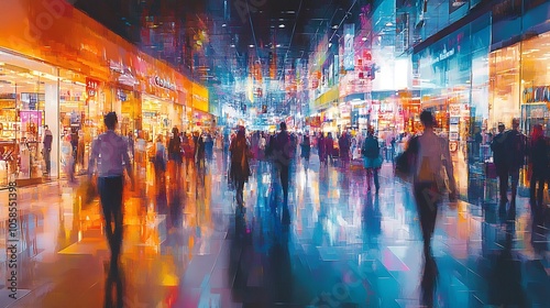 Vibrant urban scene capturing the essence of city life at night