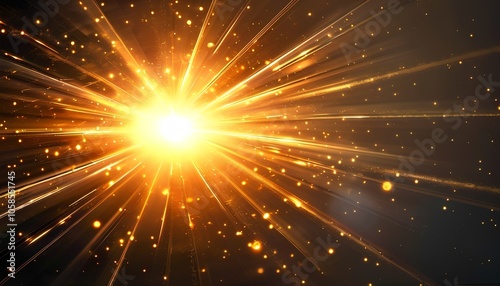Abstract Solar Flares with Golden Light Rays | Background