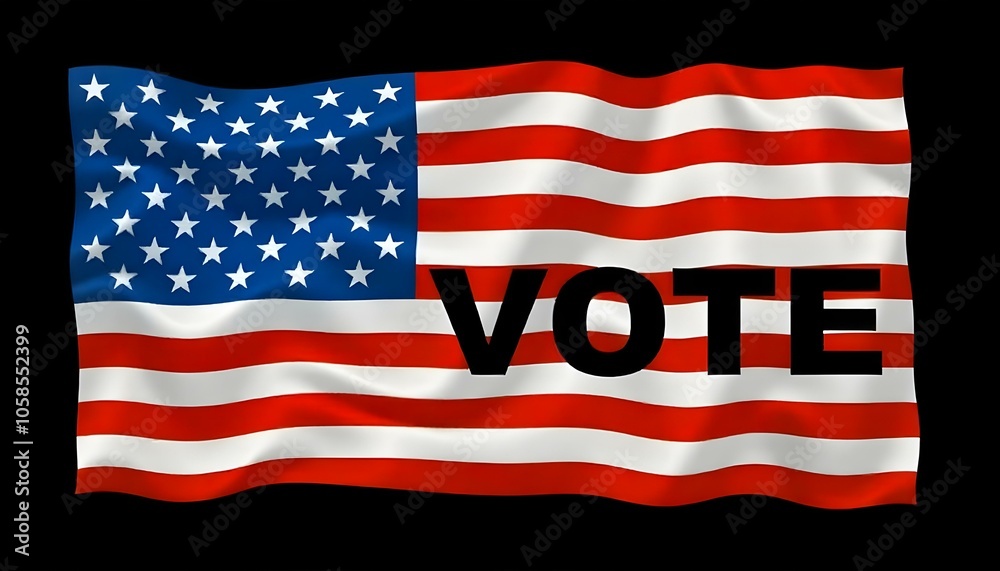Fototapeta premium VOTE USA Election flag for the next president of America with copy space