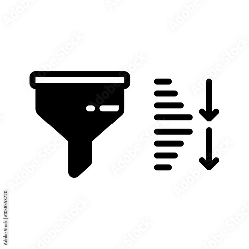 Vector solid black icon for Sorting