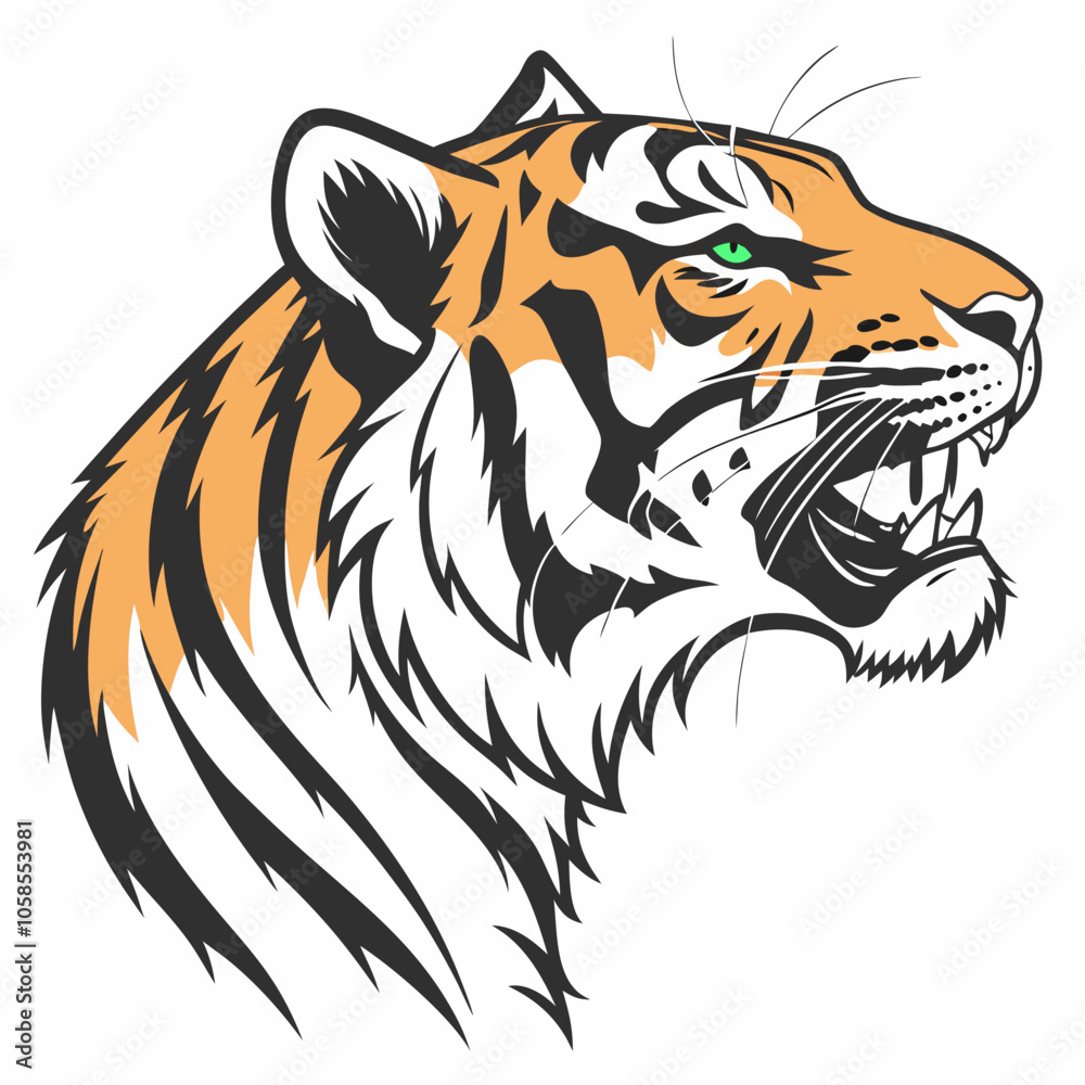 tiger head isolated tiger head isolated