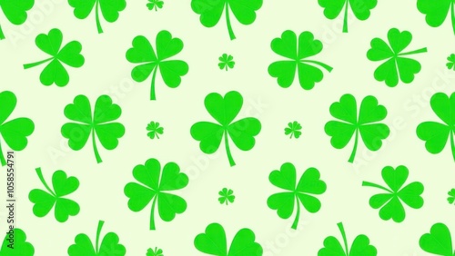 Green clover patterns on a light background celebrating nature and St. Patrick's Day in a vibrant design