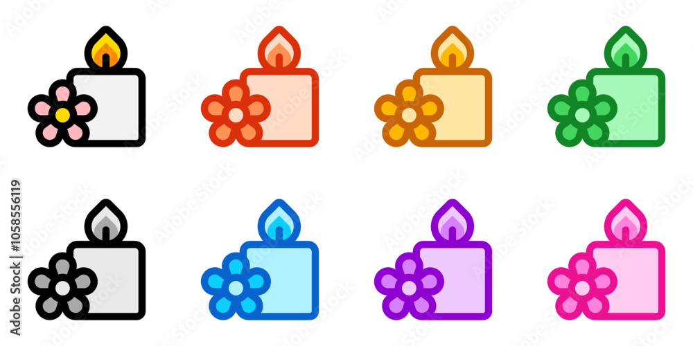 Editable aromatic candle vector icon. Wellness, spa, relaxation. Part of a big icon set family. Perfect for web and app interfaces, presentations, infographics, etc Editable aromatic candle vector icon. Wellness, spa, relaxation. Part of a big icon set family. Perfect for web and app interfaces, presentations, infographics, etc