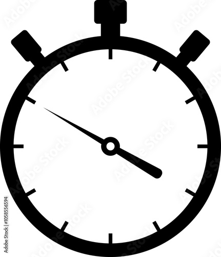 Stopwatch icon black and white - Shortest time.