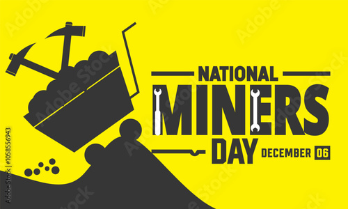 National Miners Day Vector illustration. December 6. Holiday concept with american flag Template  for , background, Greeting Card, Poster design with text inscription, standard Social Media Post.