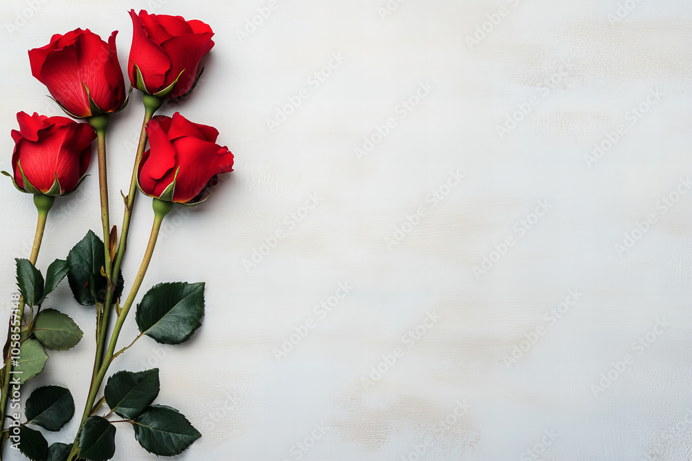 Elegant Red Rose Petals on White Background with Copy Space for Romantic or Valentine’s Day Designs, Floral Love Symbol for Invitations, Greetings, and Decor Elegant Red Rose Petals on White Background with Copy Space for Romantic or Valentine’s Day Designs, Floral Love Symbol for Invitations, Greetings, and Decor