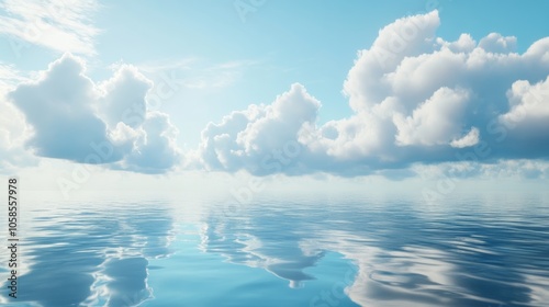 cinematic calm weather on sea or ocean with clouds