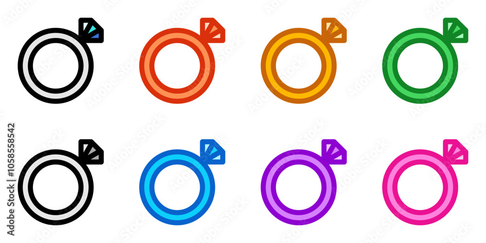 Editable wedding ring vector icon. Wedding, valentine, love, celebration. Part of a big icon set family. Perfect for web and app interfaces, presentations, infographics, etc Editable wedding ring vector icon. Wedding, valentine, love, celebration. Part of a big icon set family. Perfect for web and app interfaces, presentations, infographics, etc
