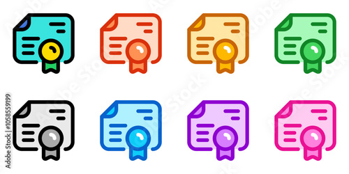 Editable diploma, certificate, acknowledgment vector icon. Education, business, profession. Part of a big icon set family. Perfect for web and app interfaces, presentations, infographics, etc