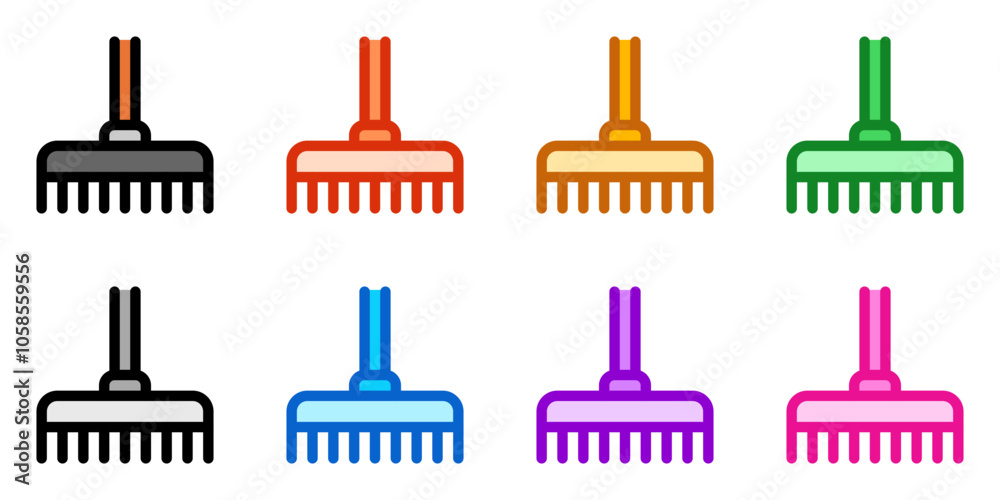 Editable rake vector icon. Gardening, landscaping, horticulture. Part of a big icon set family. Perfect for web and app interfaces, presentations, infographics, etc Editable rake vector icon. Gardening, landscaping, horticulture. Part of a big icon set family. Perfect for web and app interfaces, presentations, infographics, etc