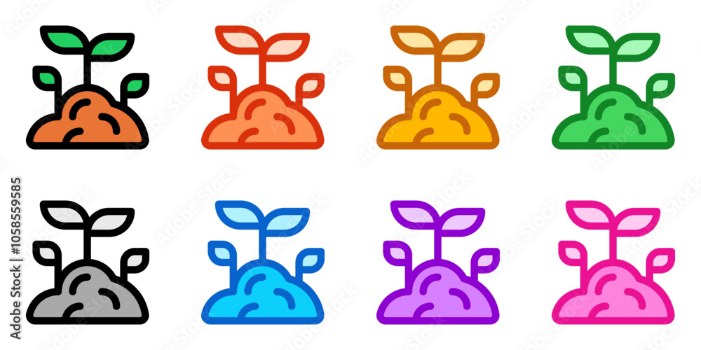 Obraz premium Editable seedling, plant, growing seed vector icon. Gardening, landscaping, horticulture. Part of a big icon set family. Perfect for web and app interfaces, presentations, infographics, etc