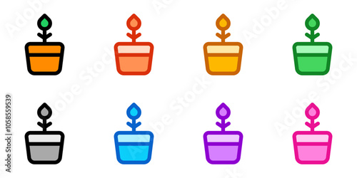 Editable potted flower, plant vector icon. Gardening, landscaping, horticulture. Part of a big icon set family. Perfect for web and app interfaces, presentations, infographics, etc