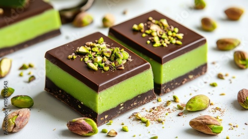 Indulgent chocolate delight with a pistachio twist a decadent treat photo