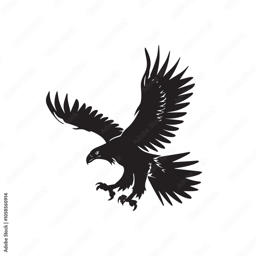 Obraz premium Eagles silhouette isolated in White background