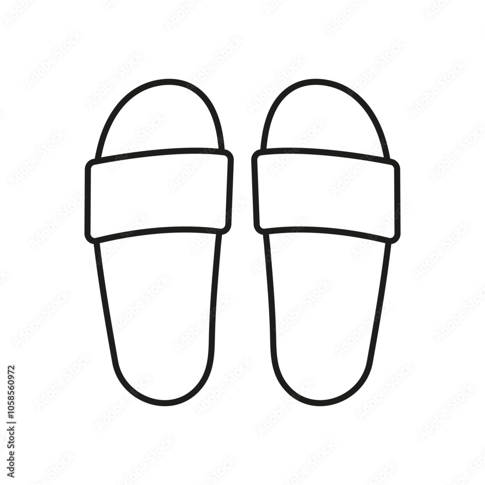 Cozy Home Slippers Line Icon. Footwear For Nighttime Comfort Outline Symbol. Editable Stroke. Isolated Vector Illustration Cozy Home Slippers Line Icon. Footwear For Nighttime Comfort Outline Symbol. Editable Stroke. Isolated Vector Illustration