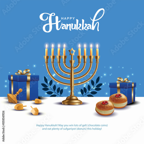 Israel celebrating happy Hannukah festival. creative abstract vector illustration design.