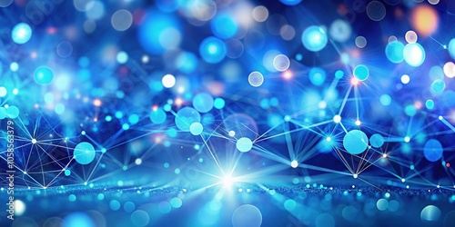 Elegant blue technology background featuring a mesmerizing bokeh effect, ideal for LinkedIn banners or professional settings. Enhance your image and stand out effectively.