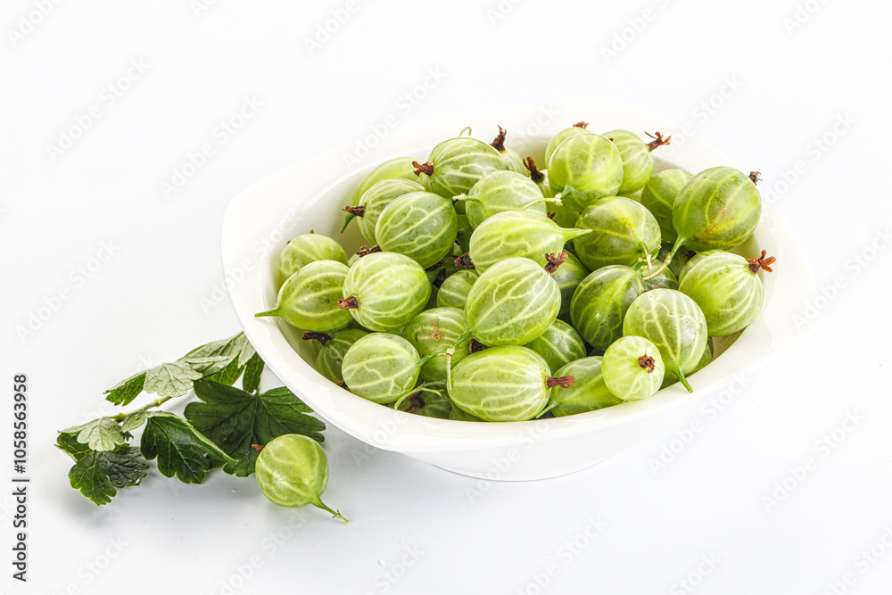 Sweet ripe gooseberries in the bowl Sweet ripe gooseberries in the bowl