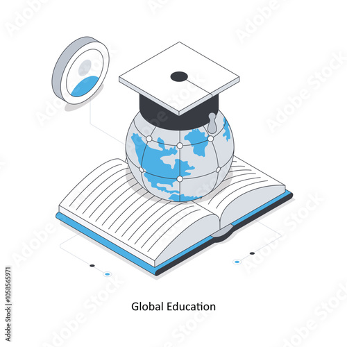 Global Education  isometric stock illustration. EPS File stock illustration