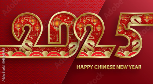 Happy Chinese new year 2025 Zodiac sign, year of the Snake