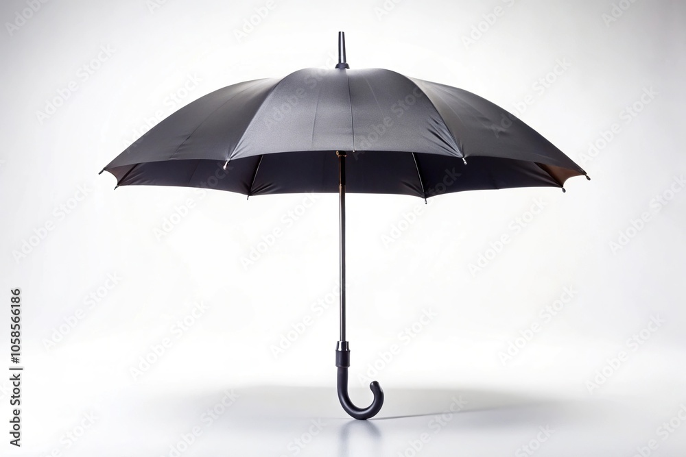 open black umbrella isolated on a white background with clipping path open black umbrella isolated on a white background with clipping path