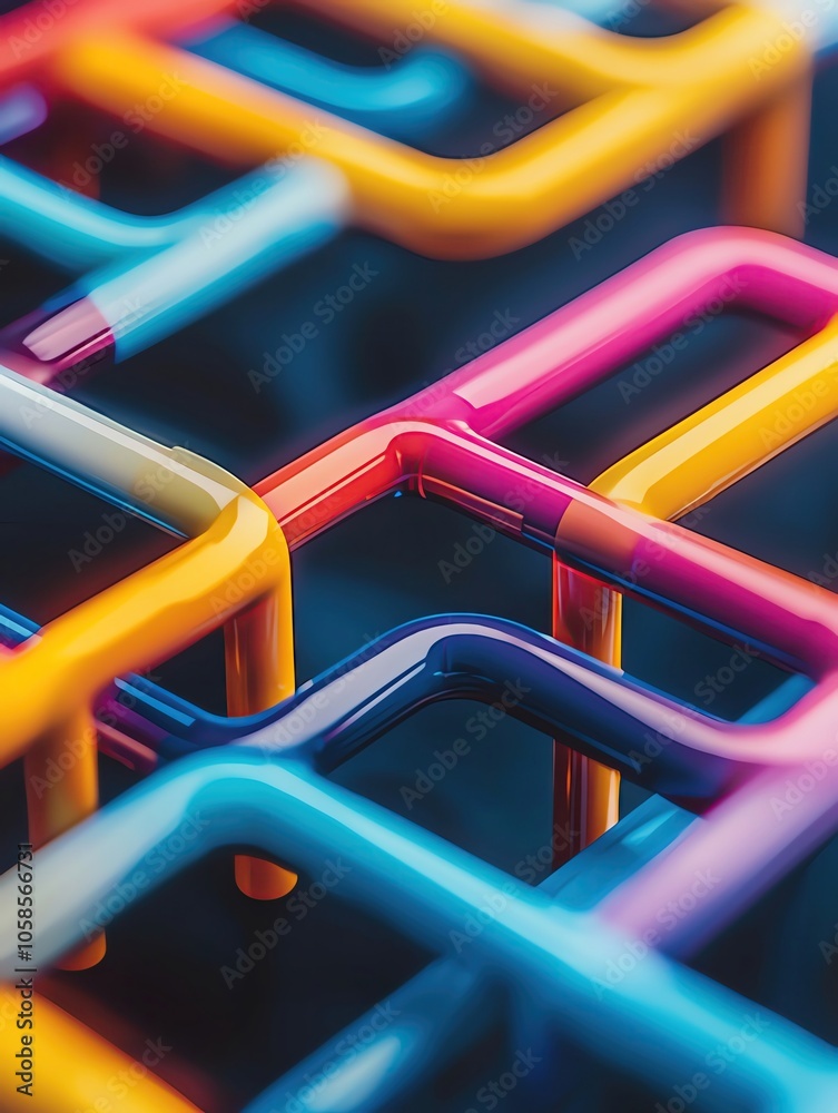 Illustration minimal concept background Colorful abstract arrangement of tubes. Illustration minimal concept background Colorful abstract arrangement of tubes.