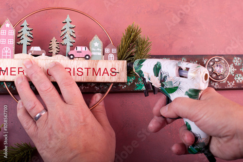 Step by step. Christmas decoration hanger. Step 8 from 9. photo