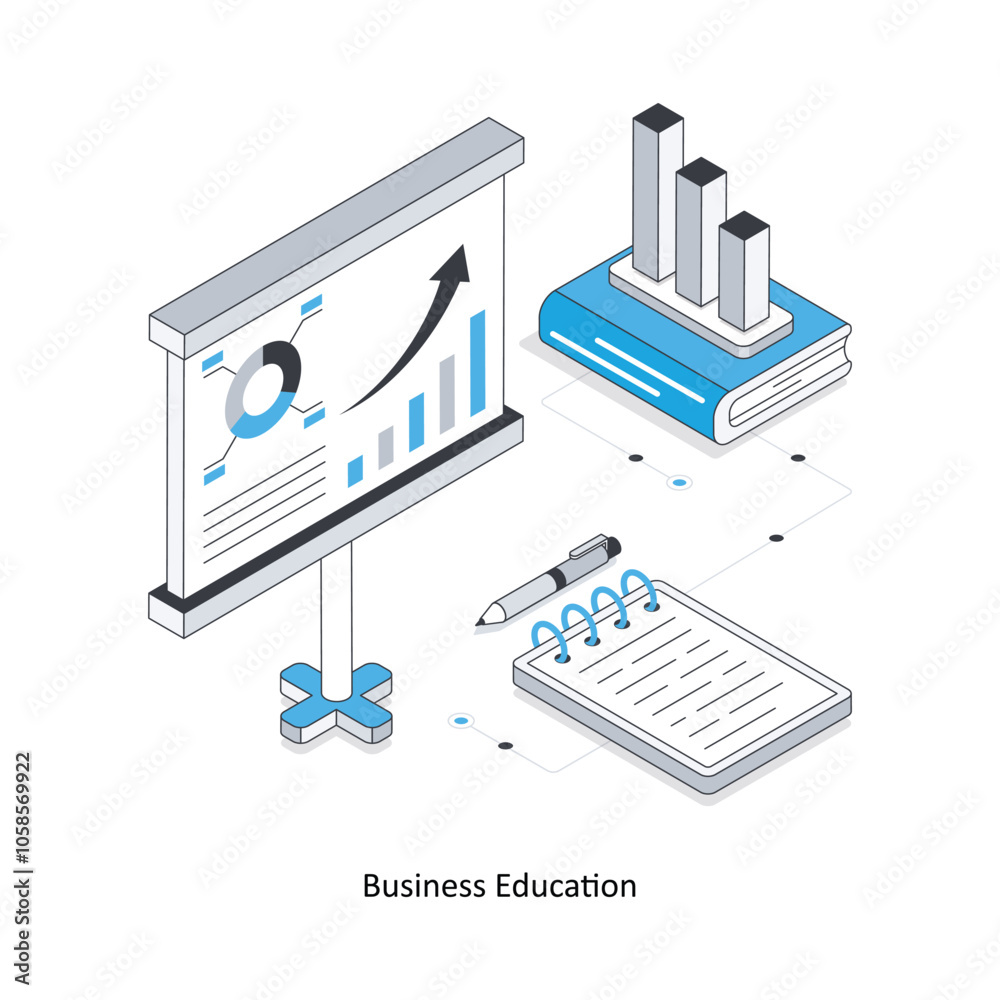 Business Education  isometric stock illustration. EPS File stock illustration