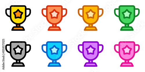 Editable winning trophy vector icon. Video game, game elements. Part of a big icon set family. Perfect for web and app interfaces, presentations, infographics, etc