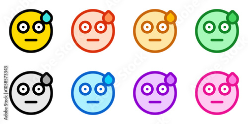 Editable confused, shocked, surprised emoticon vector icon. Part of a big icon set family. Part of a big icon set family. Perfect for web and app interfaces, presentations, infographics, etc
