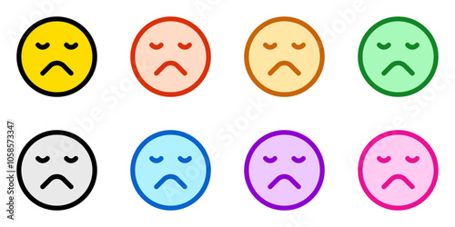 Editable frown, sad expression emoticon vector icon. Part of a big icon set family. Part of a big icon set family. Perfect for web and app interfaces, presentations, infographics, etc