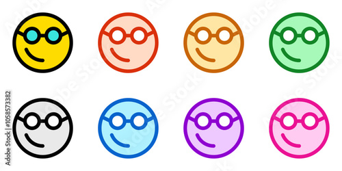 Editable smart glasses expression emoticon vector icon. Part of a big icon set family. Part of a big icon set family. Perfect for web and app interfaces, presentations, infographics, etc