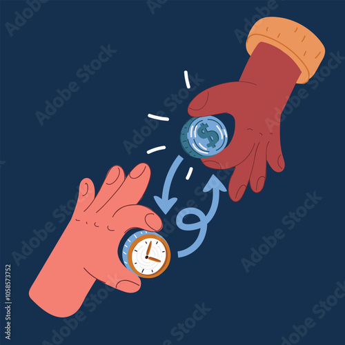 businessmen between clock and money, Money, Time, Savings, Retirement, Salaries, Giving, Pay, Change, Clock, Exchange, Finance, Make money, Insurance agent, Stock market, Insurance, Document, Debt ove