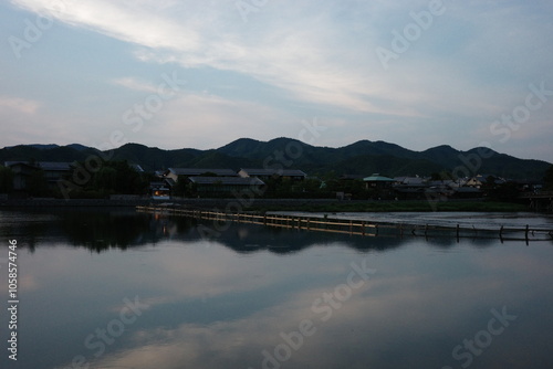 Arashiyama Nature Landscape with Scenic River in Kyoto Japan