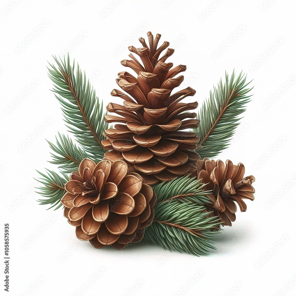 pine cones isolated on white pine cones isolated on white