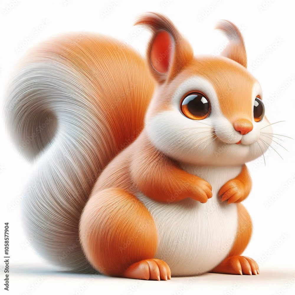 squirrel with nut isolated in the white background squirrel with nut isolated in the white background