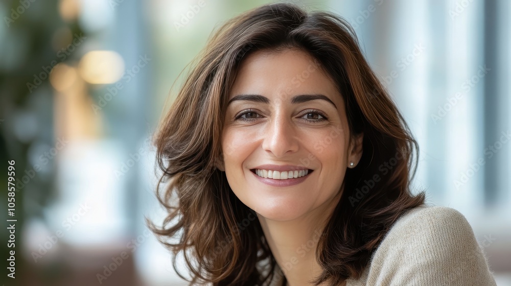 Portrait of a Smiling Woman with Brown Hair Portrait of a Smiling Woman with Brown Hair