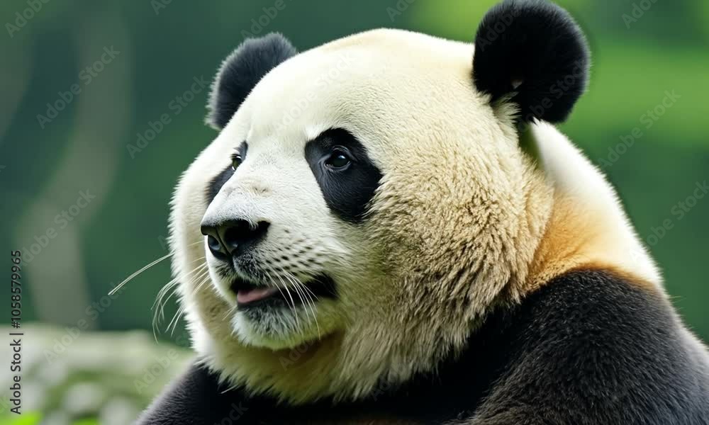 giant panda eating bamboo
