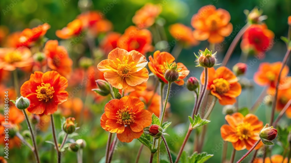 Perennial plant with orange and red flowers Perennial plant with orange and red flowers
