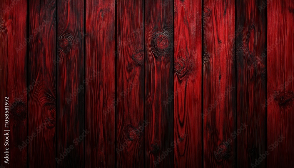 Fototapeta premium A textured wooden background featuring deep red hues and natural grain patterns, ideal for design and artistic projects.