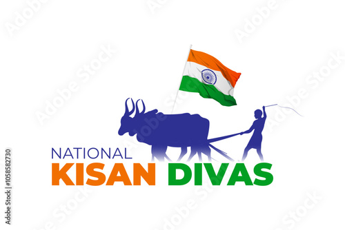 Vector illustration of Happy Kisan Divas social media template