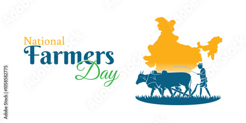 Vector illustration of Happy Kisan Divas social media template